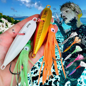 Fiscan Pesca <span class=keywords><strong>Inchiku</strong></span> 40g-200g métal tête plombée poulpe jupe basse bas appât japon Kingfish vivaneau mérou appât lent pêche - Product Image 4