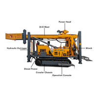 Foreuse rotative Feiyang JDL-350 sur chenilles, moteur diesel, nouvelle, portable, faible coût d'entretien, boîte de vitesses, angle de 90°, 120 kN