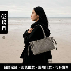 Bolso de Mano <span class=keywords><strong>ZAMO</strong></span> para Mujer, en Cuero Genuino Color Gris Caramelo, Modelo 2026, Nuevo, de Alta Gama, Ligero, con Cierre de Cremallera - Product Image 3