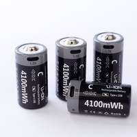 Baterai Isi Ulang USBC Ukuran C 1.5V 4100mWh Tegangan Konstan Lithium Ion Li-ion untuk Perangkat Elektronik