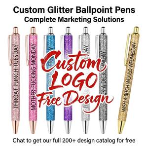 Bolígrafos Metálicos Retráctiles, Bolígrafo Rosa con Diseño Elegante, Tinta Negra, Brillantina, Oro Rosa, Bolígrafos Bonitos Personalizados para la Escuela - Product Image 1