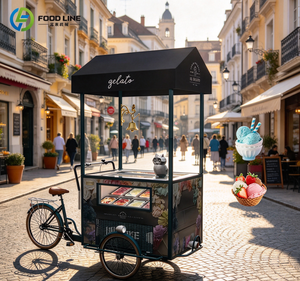 Carritos de helado italianos en venta, carrito de helado para eventos, carritos de hielo para la venta, carrito de helado azul, congelador rodante - Product Image 5