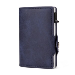 Đẹp PU Ví da giữ tiền mặt RFID chặn chủ thẻ tín dụng cầm tay chống trộm chủ thẻ ví với Pop Up trường hợp kim loại - Product Image 2