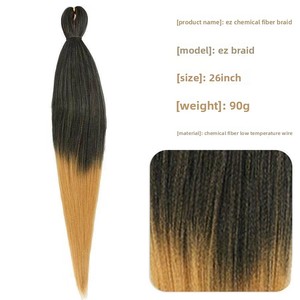 Cross-Border EZ Braids African Dirty Braids Pre Stretched Braids Big Braids Hair Accessories European and American <b>Wigs</b> - Product Image 2