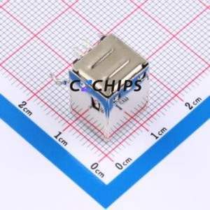 UE27BC54130 USB Connector Bent Lead Through Hole Connector Type-B USB 2.0 Female Right Angle Insert - Product Image 2