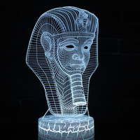 Lampe d'illusion 3D en acrylique pour la nuit d'Halloween, RGB 16 couleurs, télécommande tactile, USB, intensité réglable, décoration de maison, cadeau
