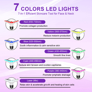 Masajeador de Cuello y Rostro con 7 Colores, Herramienta Multifuncional para el Cuidado de la Piel, Masajeador Facial Eléctrico, Diseño de Palo Portátil de Plástico - Product Image 5