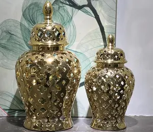 批发豪华家居装饰元素艺术设计师定制装饰植物陶瓷花瓶