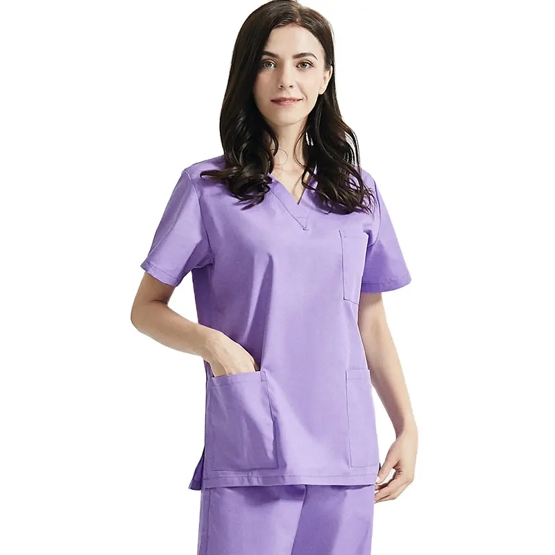 Uniforme médico personalizado para mujer, tela elástica, Clínica de mascotas, uniforme blanco marino, conjuntos de uniformes de enfermera de hospital