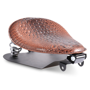 Asiento de motocicleta de cocodrilo, asiento vintage, cojín con Brackt de primavera para Harley <span class=keywords><strong>Cafe</strong></span> Racer - Product Image 1