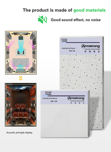 Deflector de techo acústico decorativo ligero de suministro de fábrica, azulejos <span class=keywords><strong>Armstrong</strong></span> absorbentes de sonido, Forma cuadrada, función impermeable - Product Image 4