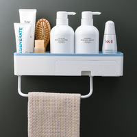 Nouveaux supports de rangement pour salle de bain, étagères murales, porte-shampoing, porte-serviettes adhésif