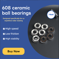 16 roulements à billes entièrement en céramique ABEC-7 ABEC-9 pour skateboard, roulements 608 8x22x7 pour patins à roulettes et skateboards