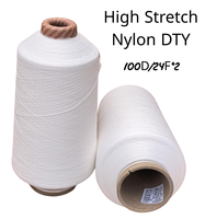 Fil de nylon brut 100 % disponible en stock, fil de nylon haute élasticité teint en bobine 100D/24F/2 pour pulls