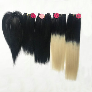 4 Lọn Tóc Giả Đóng Gói Toàn Bộ Quattro Yaki Wave, Sợi Tổng Hợp Chịu Nhiệt Yaki Thẳng Hai Tông Màu Vàng 613 Tóc Dệt - Product Image 5