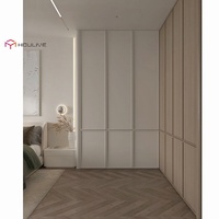 Ensemble de meubles de chambre à coucher chinois avec armoire à tiroirs assemblée, style porte étroite Shaker, finition laquée