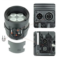 Projecteur LED RGBWAUV sans fil IP65 4*20W à batterie, télécommande, étanche, pour fêtes, mariages, DJ, discothèques, clubs