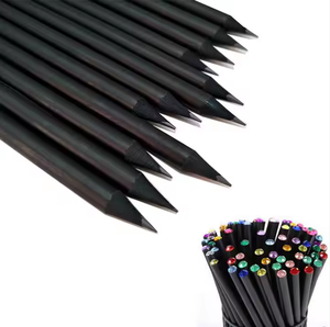 Bois noir personnalisé de 7 pouces # Lot de 2 crayons HB couleurs assorties Diamant/Cristal – Promotion pour filles et femmes – Crayons standard estampillés - Product Image 4