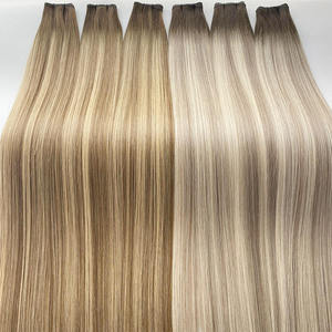 Extensions de cheveux tissées à la main, double trame, de qualité supérieure, mélange de cheveux, remy, vierges, neuves, tissées à la main, Genius Wefts - Product Image 3