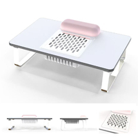 Table de manucure portable 3 en 1 Mini T1 pliable avec collecteur de poussière réglable et repose-bras pour salon
