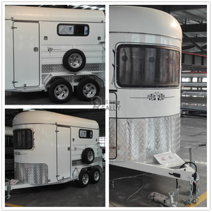 Deluxe fabrika kaynağı Gooseneck at şamandıra özelleştirilebilir <span class=keywords><strong>2</strong></span> at römorkları ile yaşam alanları açı yükü römork - Product Image 3