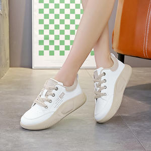 Women's Versatile White Canvas Walking Style <b>Shoes</b> Bestseller Flat Athletic Plush Cushion Non-Slip Design New Year Spring - Product Image 3