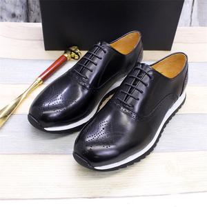 Zapatos de talla grande 38-47-Zapatos casuales de cuero con cordones para hombres-Zapatos de cuero genuino para hombres - Product Image 1
