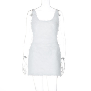 Nouvelle Collection Été – <span class=keywords><strong>Robe</strong></span> Courte Slim <span class=keywords><strong>Droite</strong></span> <span class=keywords><strong>Blanche</strong></span> sans Manches à Col Carré Taille XS pour Femme – <span class=keywords><strong>Robe</strong></span> Décontractée Féminine - Product Image 5