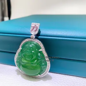 pass diamond tester moissanite diamond luxury style hip hop jade buddha pendant necklace