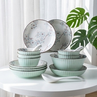 Ensemble de vaisselle de style chinois personnalisé, écologique, en porcelaine, bols à salade, à soupe et à pâtes, pour un usage domestique