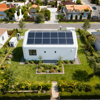 Villa préfabriquée de luxe à énergie verte, maison capsule hors réseau avec empreinte carbone zéro, structure en acier imperméable, durée de vie de 100 ans
