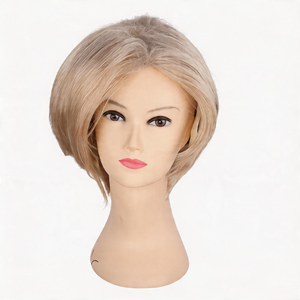 Parrucca sintetica corta bionda cenere dall'aspetto naturale, taglio <span class=keywords><strong>bob</strong></span>, resistente al calore, per donna, uso quotidiano, ufficio, casual, feste, cosplay, Halloween - Product Image 2