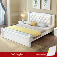 Lit double adulte en bois massif écologique de style européen 1,8 m et lit simple 1 m, cadre de lit, mobilier de chambre à coucher