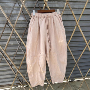 <span class=keywords><strong>Pantalon</strong></span> uni en chanvre pour femme, coupe ample et polyvalente, style décontracté, jambe <span class=keywords><strong>large</strong></span>, type sarouel, pour le printemps et l'automne - Product Image 3
