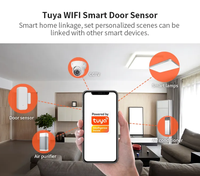 JRUMP-Sensor de puerta magnético inalámbrico inteligente WiFi Tuya, detector de escena de automatización del hogar, aplicación Android, control de batería de plástico