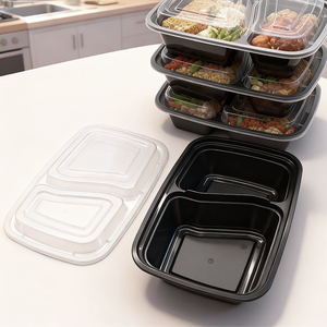 Contenitori per Pasti da Asporto da 30oz in Plastica per Alimenti, Vassoio Monouso con Scomparti per Bento Box, Scatola Pranzo Riscaldabile - Product Image 1