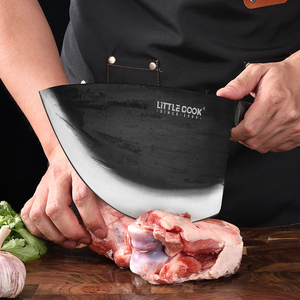 Piccolo cuoco 9.5 pollici forgiato a mano coltello da macellaio in acciaio al carbonio lama Super affilata con impugnatura antiscivolo per il taglio della cucina - Product Image 5