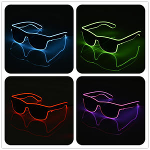 Lunettes de soleil lumineuses Led <span class=keywords><strong>El</strong></span> <span class=keywords><strong>Wire</strong></span> 10 couleurs avec logo personnalisé Lunettes de fête brillent dans le noir unisexe hommes femmes Halloween - Product Image 2