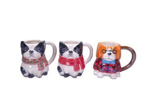 Handmade tối giản gốm và gốm Mug với mèo Thiết kế vui xử lý cho cà phê hoặc trà - Product Image 4
