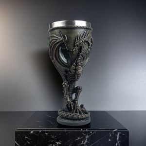 200ml medievale a forma di drago vetro di vino in acciaio inox con <span class=keywords><strong>mitologia</strong></span> europea <span class=keywords><strong>e</strong></span> leggende drago guerriero tazza in resina - Product Image 2