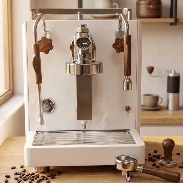 Professional Electric Stainless Steel Espresso Machine KS193 with E61 Brewing System Rotary Pump & Dual Boiler Design