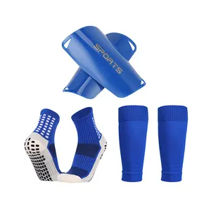 Um Conjunto Esportes Engrenagem De Proteção Personalizado Futebol Shin Guard Mangas Adultos Shin Pads Soccer Grip Sock e Futebol Leg Sock Sleeve