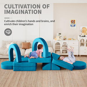 Matelas de jeu pour enfants en mousse haute densité, personnalisable, pliable, modulable, avec coussins de canapé d'escalade en éponge - Product Image 3