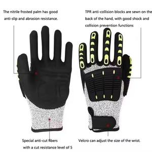 Adecuado para trabajos de corte Industrial Guantes resistentes a cortes HPPE multiusos Diseño de <span class=keywords><strong>velcro</strong></span> de muñeca Guantes resistentes a Cortes - Product Image 3