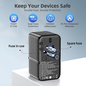Worldplug 170W gan nhanh phí phổ du lịch <span class=keywords><strong>Power</strong></span> Adapter cho máy tính xách tay điện thoại di động tương thích PD PPS cắm quốc tế - Product Image 6