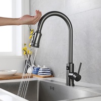 Robinet de cuisine extractible à écran tactile numérique, eau froide et chaude, en acier inoxydable 304, robinet de cuisine intelligent à induction