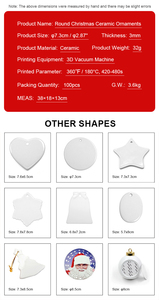 Promozione: Decorazioni Natalizie in Ceramica Bianca a Forma di Cuore, Alta Qualità, Stampa UV per Sublimazione, Decorazioni da Appendere - Product Image 5