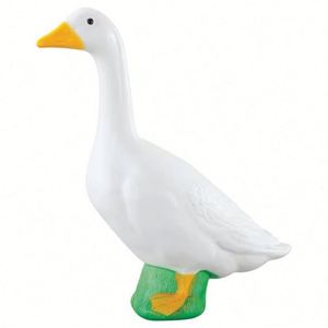 Figura Decorativa de Resina Blanca de 23 Pulgadas, Patas de Ganso Pintadas, Vibrantes y Elegantes, para Interiores y Exteriores, para el Hogar - Product Image 1