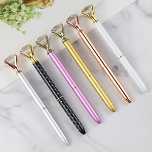 High Quality Luxury Metal Roller Ballpoint Logo <b>Pen</b> with Crystal Top Diamond Premium Promotional Gift Item - Product Image 3