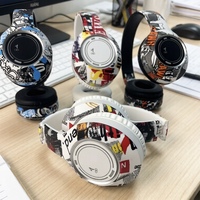Casque de jeu sans fil OEM, écouteurs stéréo Graffiti avec microphone pour affichage numérique à faible latence 5.3, sport et voyage